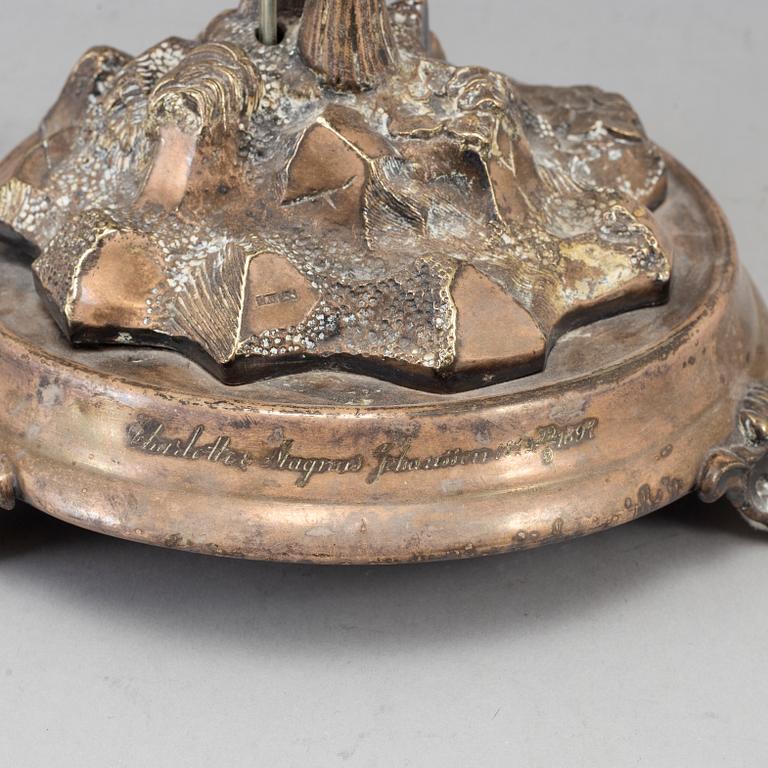BORDSLAMPA, nysilver, CF Carlman, 1897.