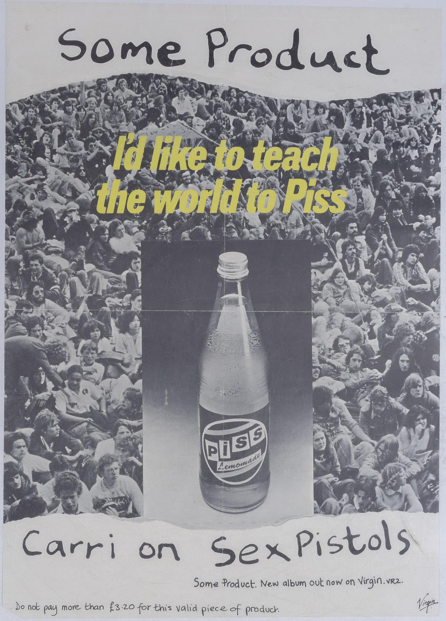 Poster, "Some Product - Carri on Sex Pistols", Virgin Records, 1979.