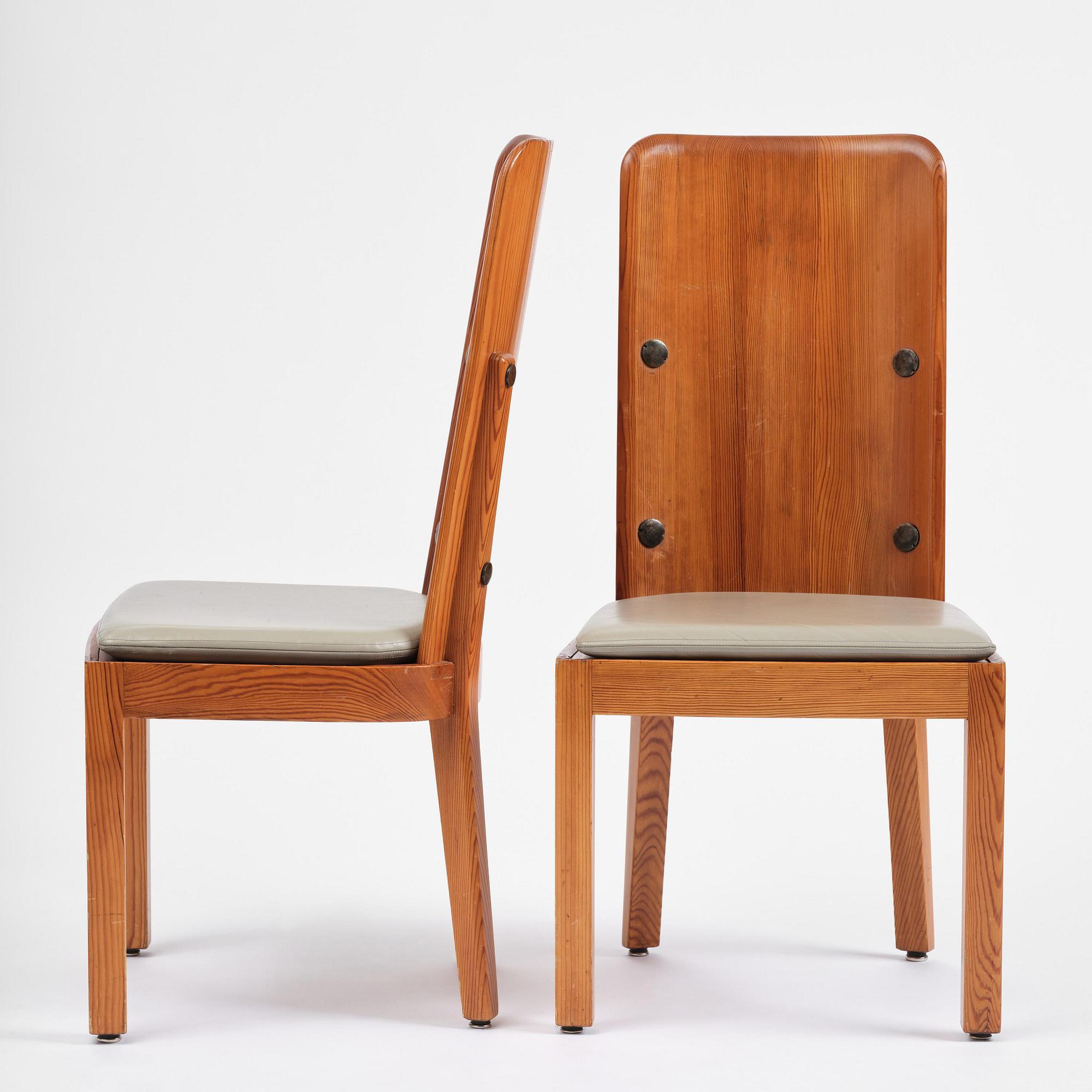Axel Einar Hjorth, a set of ten stained pine "Lovö" chairs, Nordiska Kompaniet, Sweden, 1930s.