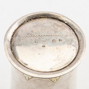 Casimir Friedrich Meidt, bägare, delvis förgyllt silver, Karlskrona 1712. Karolinsk.