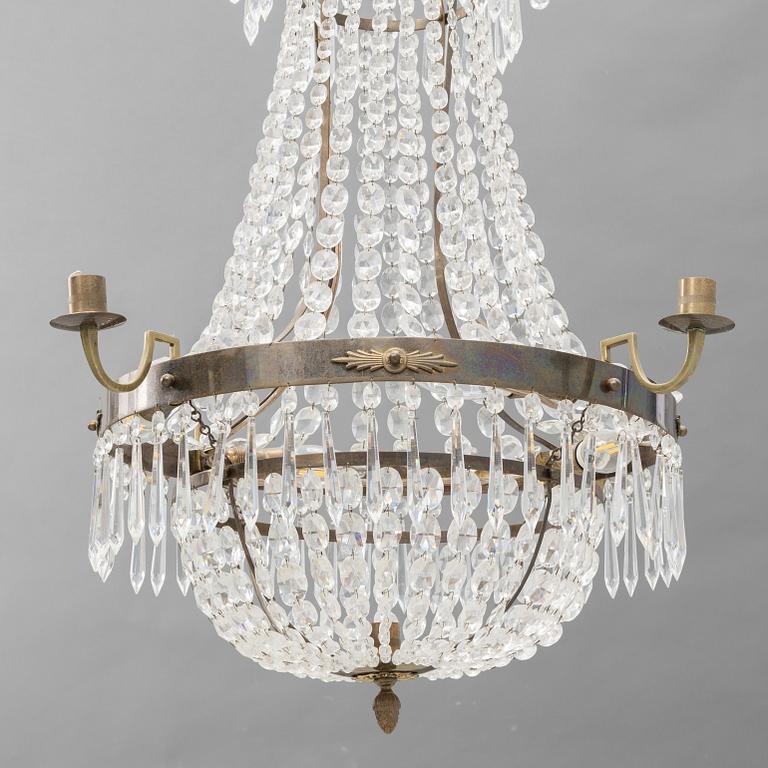 Chandelier, Gustavian style, mid-20th century.
