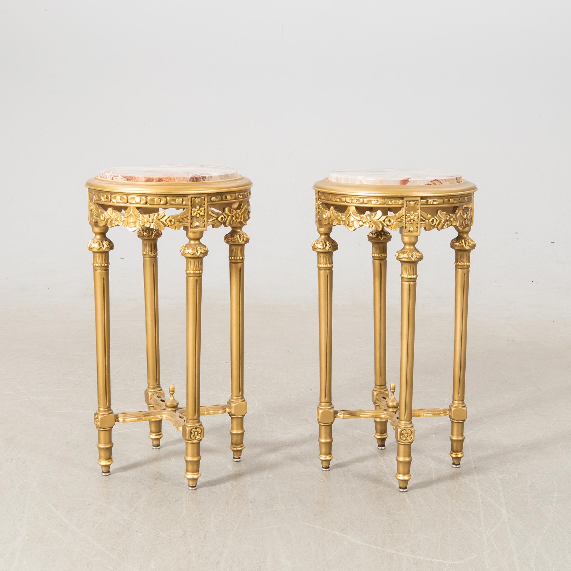 Side tables/Pedestals a pair Louis XVI style early 20th century.