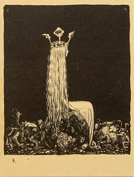 John Bauer, "Troll" ten lithographs in a folder.