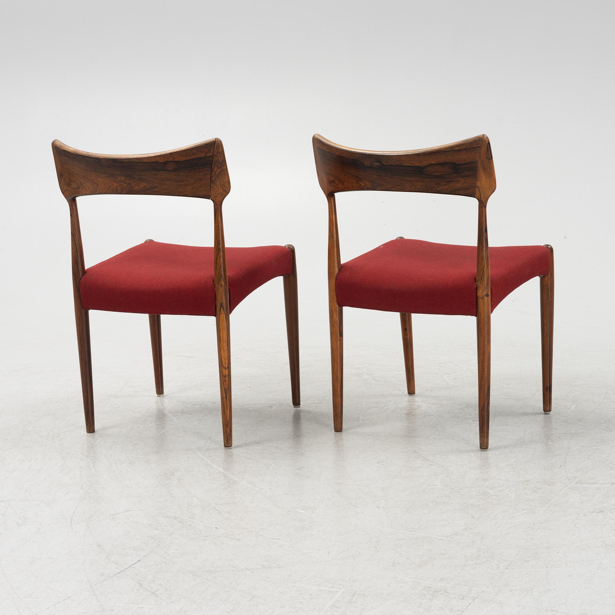 Stolar, 6 st, Bernhard Pedersen & son, Danmark, 1950/60-tal..