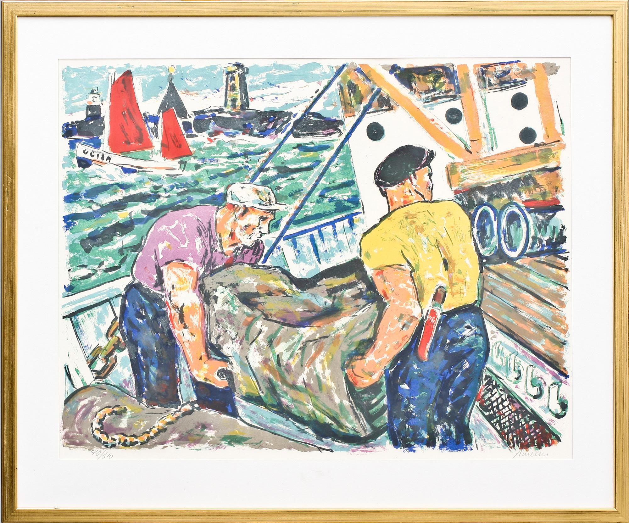 ALBIN AMELIN, färglitografi, 2 st, sign och numr 40/310.