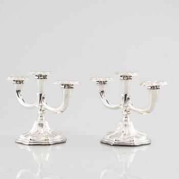 A pair of candelabras, silver. CG Hallberg, 1952.