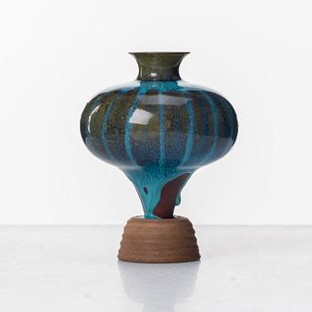 Wilhelm Kåge, a "Farsta Spirea"  stoneware vase, Gustavsberg studio, Sweden 1957.