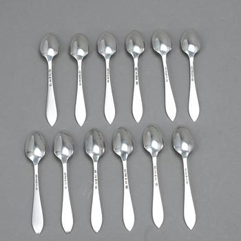 KAFFESKEDAR, 12 st, silver, Wiwen Nilsson, Lund, 1934-1936, vikt ca 133 g.