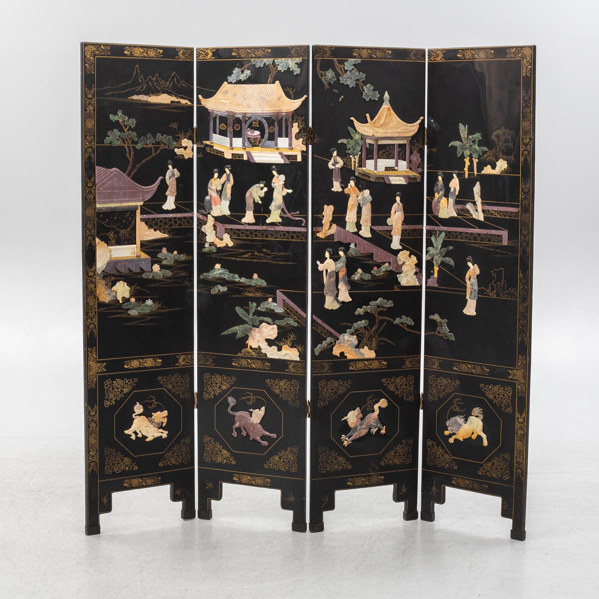 A folding screen, China, mid/second half of the 20th century.