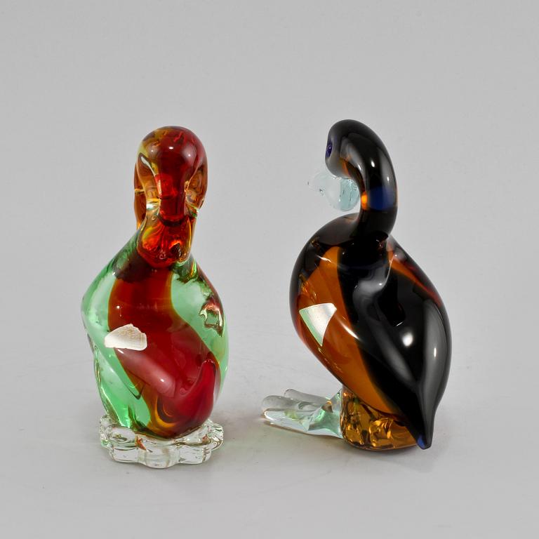 FIGURINER, 2 st, glas, Cimarosti & Pinzan, Murano, Italien, 1900-talets tredje kvartal.