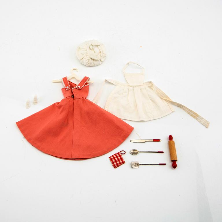 Barbie och Ken, dockor 2 st. samt kläder, vintage,"Barbie Bubblecut" Mattel 1961/62. "Ken" Mattel 1961/62.