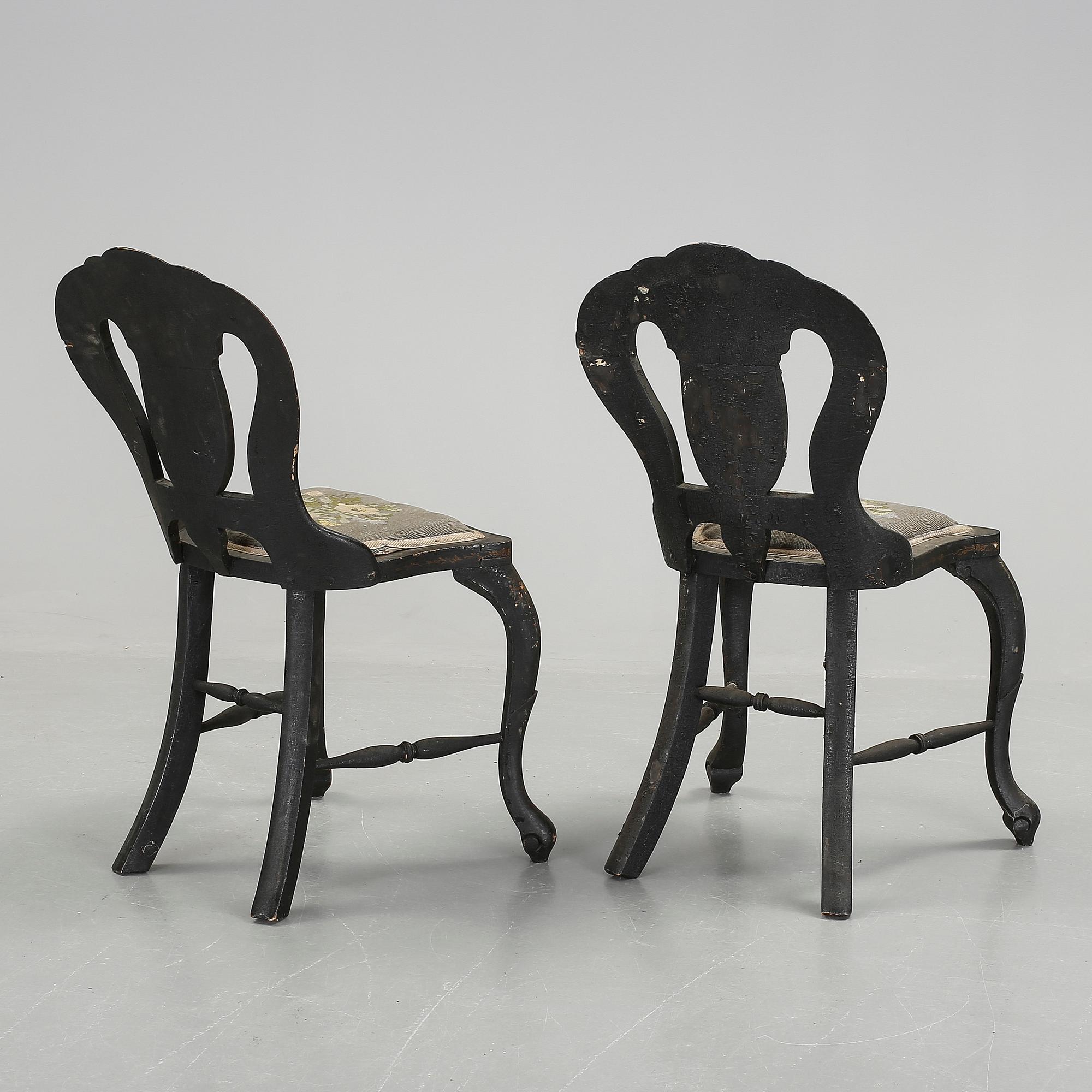 STOLAR. ett par, barockstil, 1800-talets andra hälft.