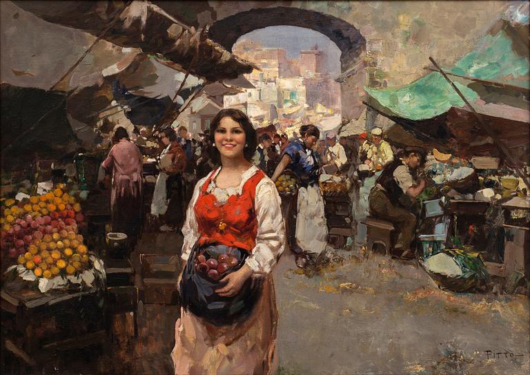GIUSEPPE PITTO, olja på duk, signerad.