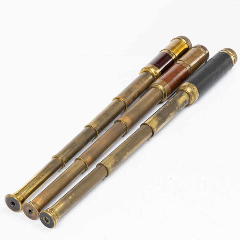 Three telescopes, 19th and 20th century.