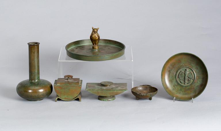 PARTI BRONS, 6 delar, brons, Sune Bäckström, 1900-talets första hälft.