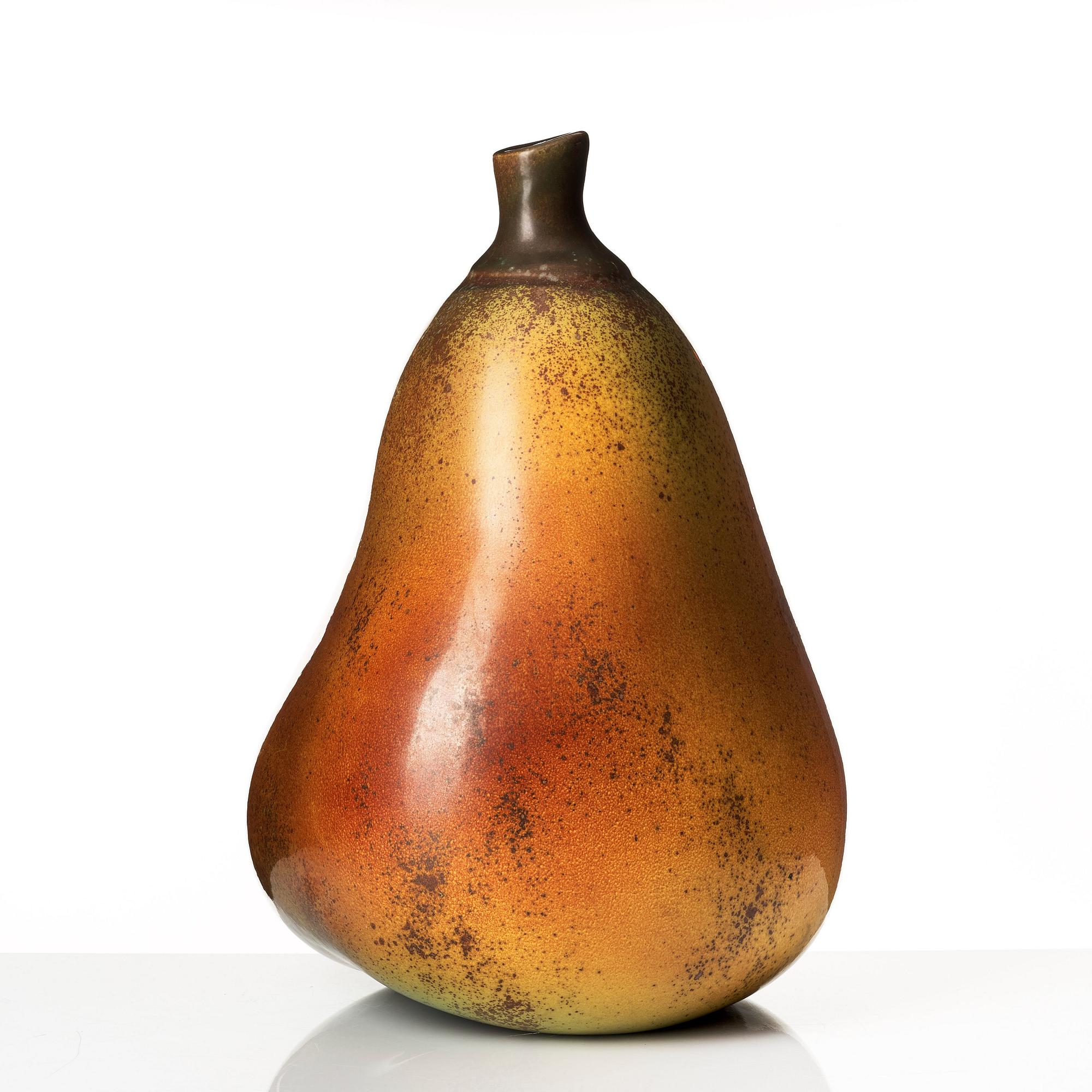 Hans Hedberg, a faience sculpture of a large pear, Biot, France.