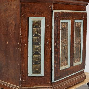 Cabinet, folk art, Dalarna, dated 1785.