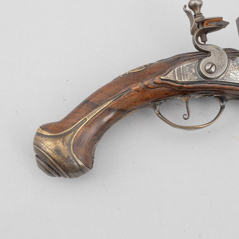 Flintlock pistols, a pair, signed Penterman, Utrecht, early 18th century.