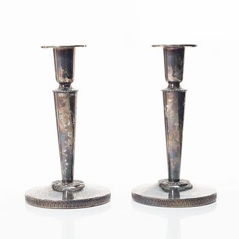 Three pairs of silver candlesticks, Ceson and CG Hallberg, second half of the 20th century.