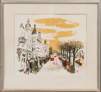 OLLE OLSSON-HAGALUND, colour lithograph, signed and numbered 240/300.