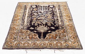 A rug, silk Quum, ca. 156 x 102 cm.