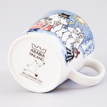 MOOMIN-MUG, porcelain, 'Millennium', Moomin Characters, Arabia 1999-2000.