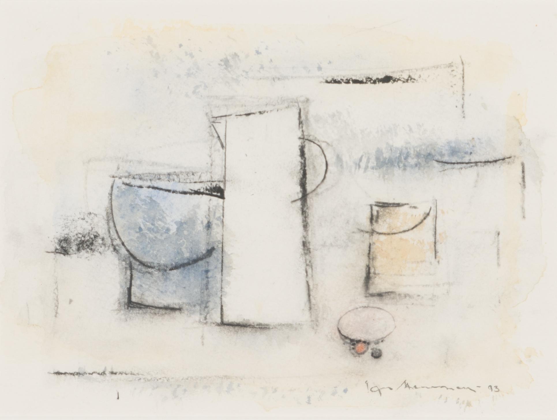 Egon Meuronen, akvarell, signerad och daterad -93.
