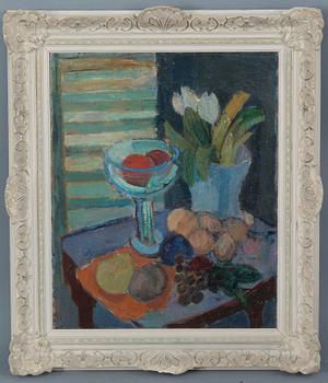 Tove Jansson, STILL LIFE WITH FRUIT AND TULIPS.