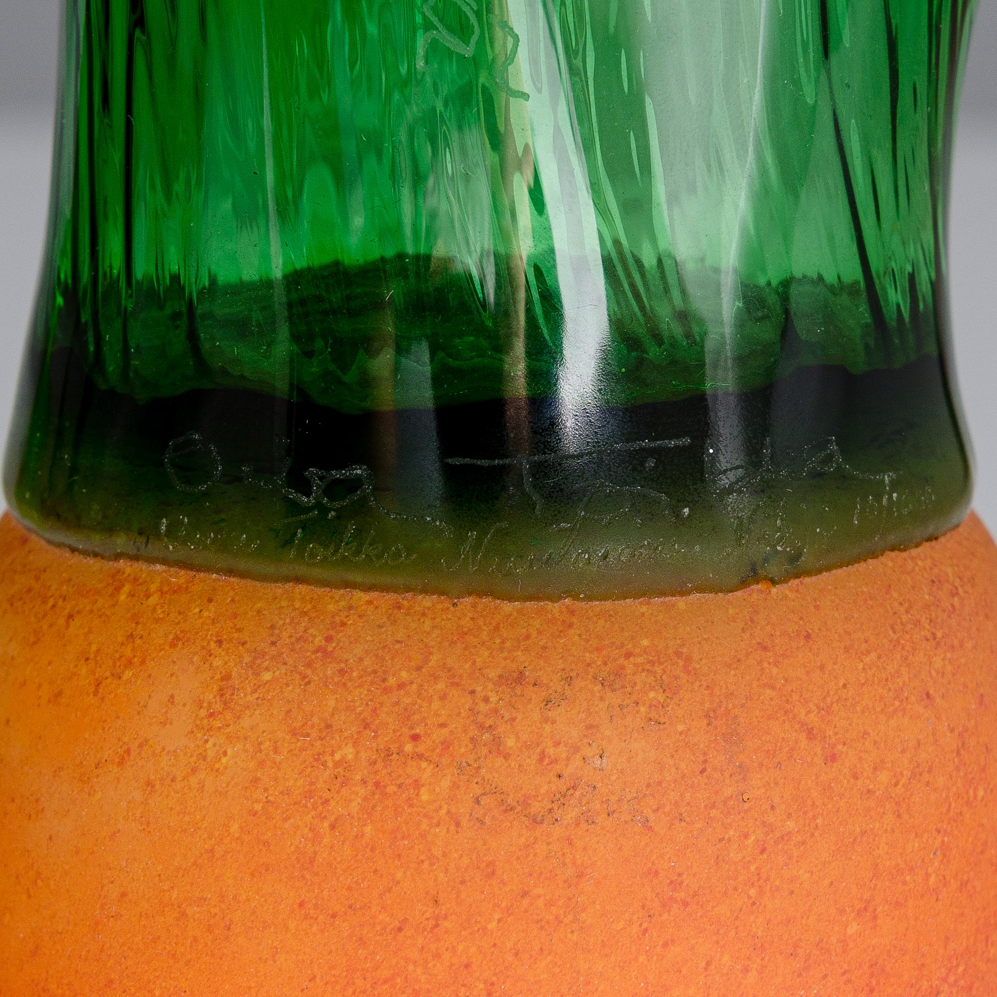 Oiva Toikka, Four glass figurines from the 'Vegetables' series, Pro Arte 1993, signed.