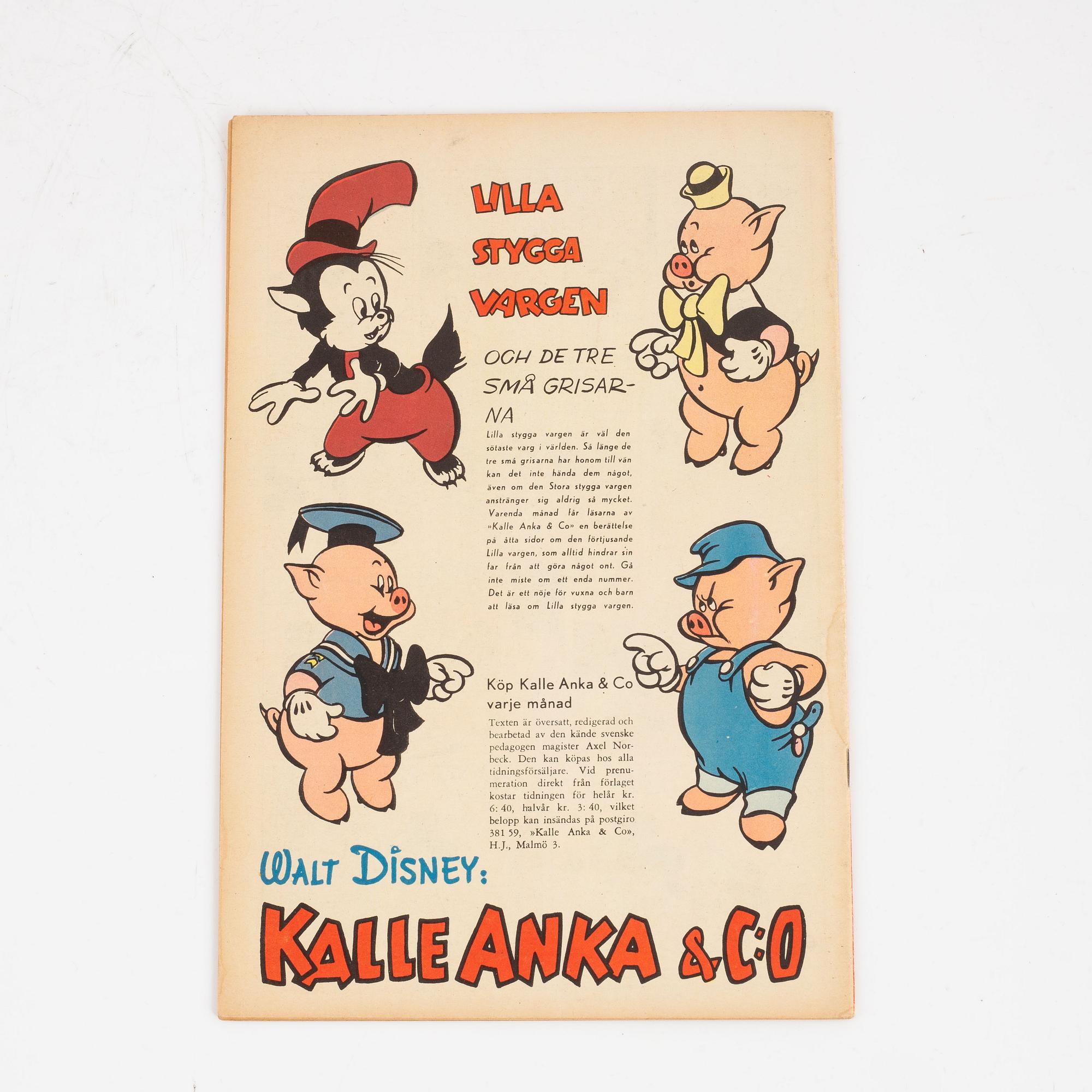 Serietidning, "Kalle Anka & Co" Nr 1, 1949.