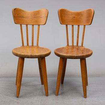 A set of five 1940s chairs by Torsten Claesson, for Steneby.