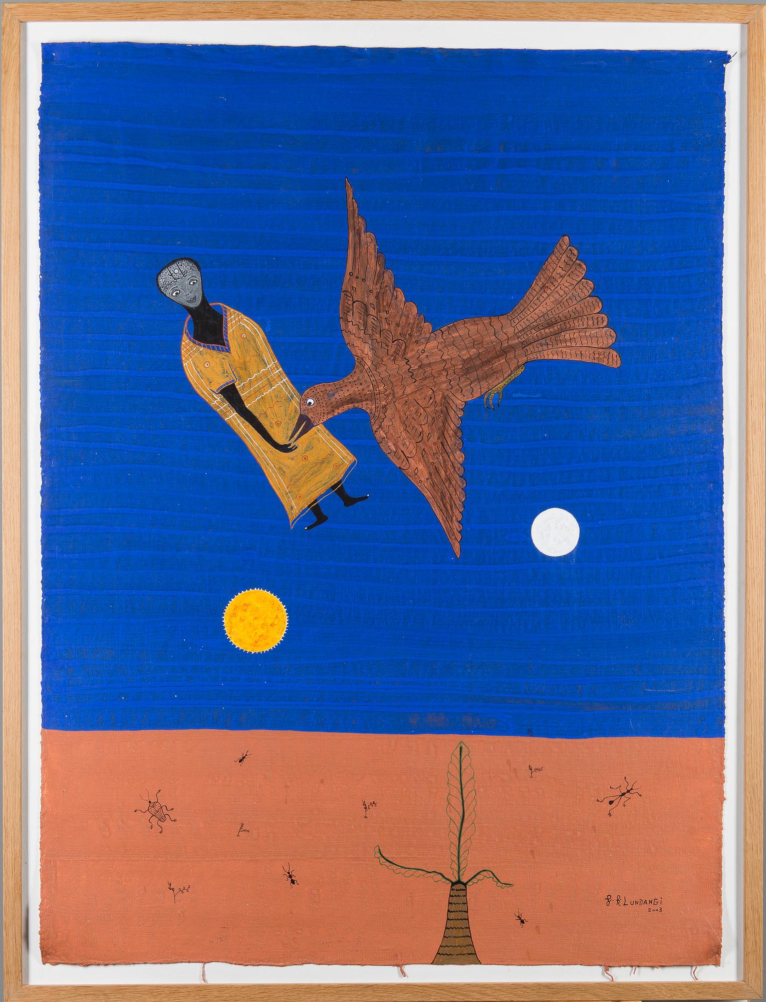 FRANCK LUNDANGI, blandteknik, signerad och daterad 2003.