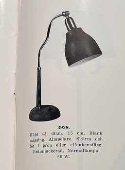 Edvard Hagman AB, bordslampa, modell "3938", Norrköping, 1950-tal.
