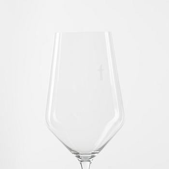 Hans Denk, six 'Denk'Art' white wine glasses, Zalto, Austria.