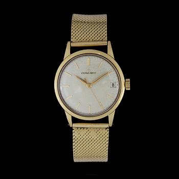 ARMBANDSUR, herr, Eterna-Matic, 1950/60-tal, 18k guld. Totalvikt 83g.