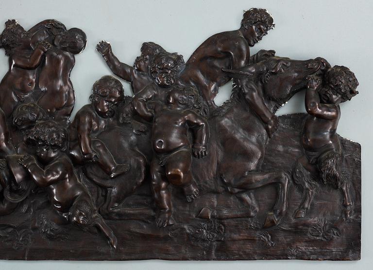 A bronze relief, Bacchanale. 19th Century.