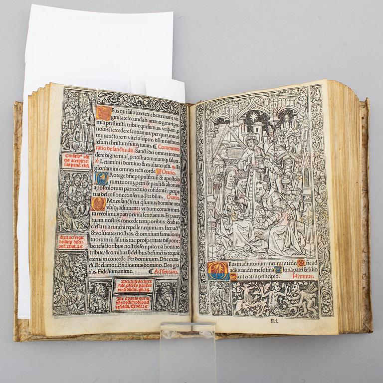 BOOK, Printed entirely printed on vellum, 1504.