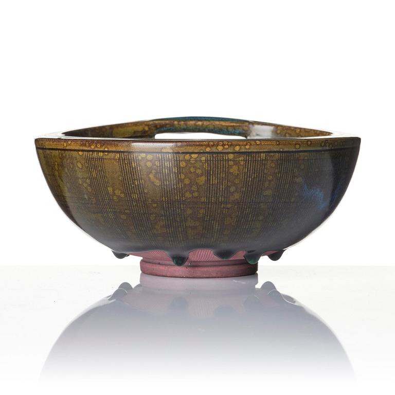 Wilhelm Kåge, skål, "Farsta", stengods, Gustavbergs Studio 1952.