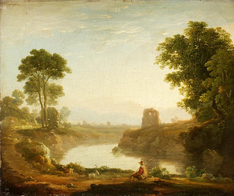 Jacob Philipp Hackert Follower of, Italian landscape.