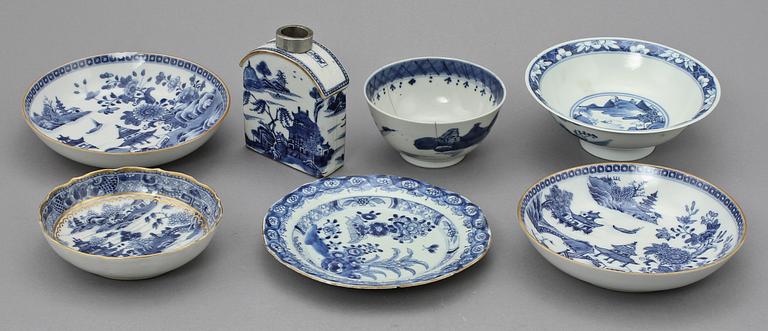PARTI PORSLIN, 7 delar, Kina, 1700-1900-tal.