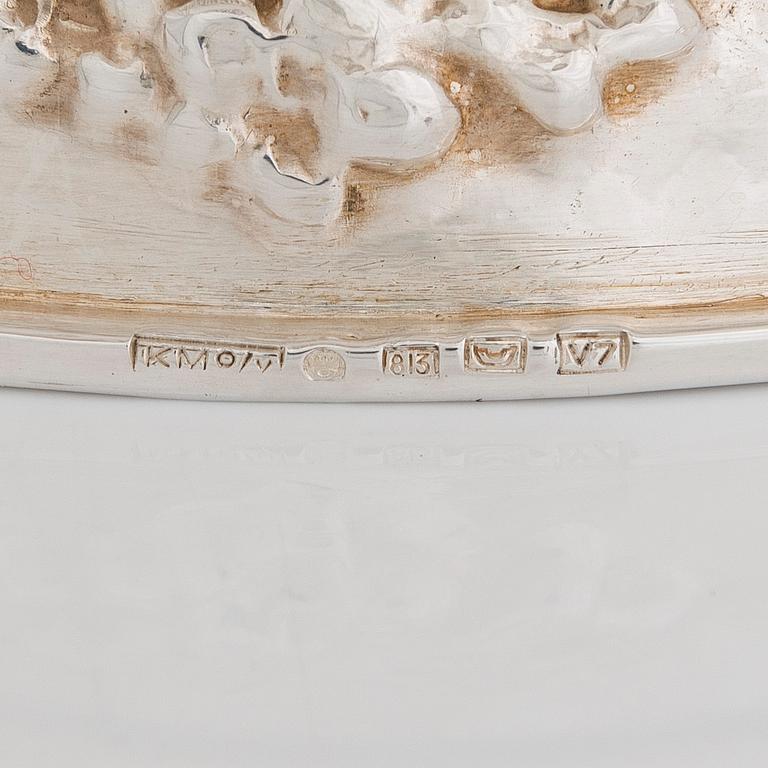 A footed silver bowl, with Finnish import marks.