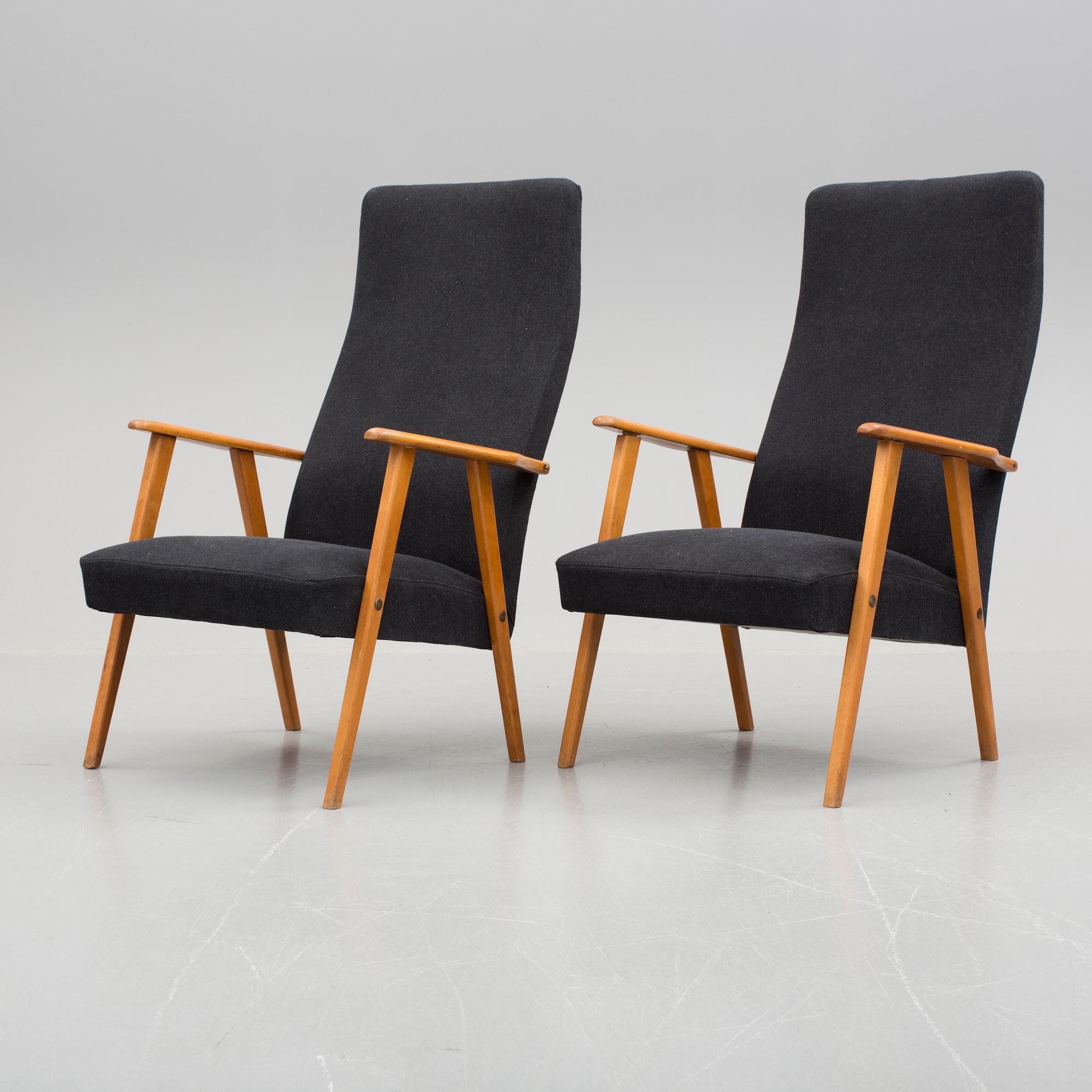 FÅTÖLJER, ett par, Danmark, 1900-talets andra hälft.