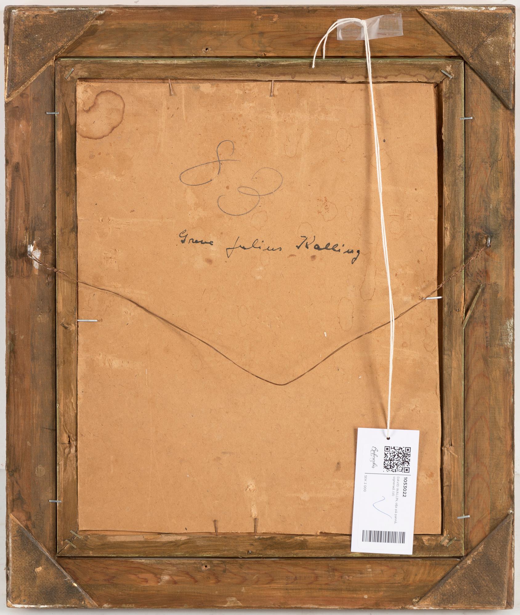 DAVID WALLIN, olja på pannå, signerad.