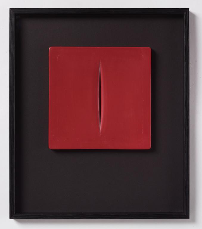 Lucio Fontana, 'Concetto spaziale (Red)'.