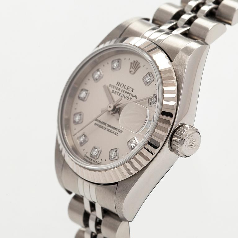 Rolex, Oyster Perpetual, Datejust, "Diamond Dial", rannekello, 26 mm.
