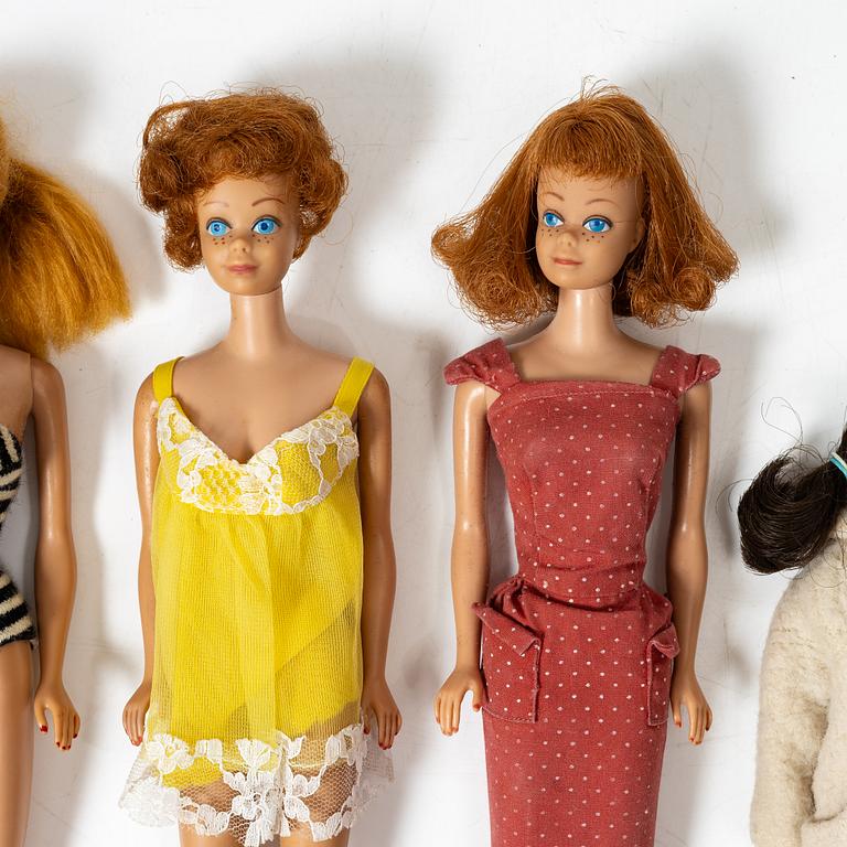 Barbie dolls, 6 pcs, 1960s, Mattel.