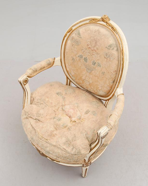 KARMSTOL, gustaviansk, 1700-talets slut.