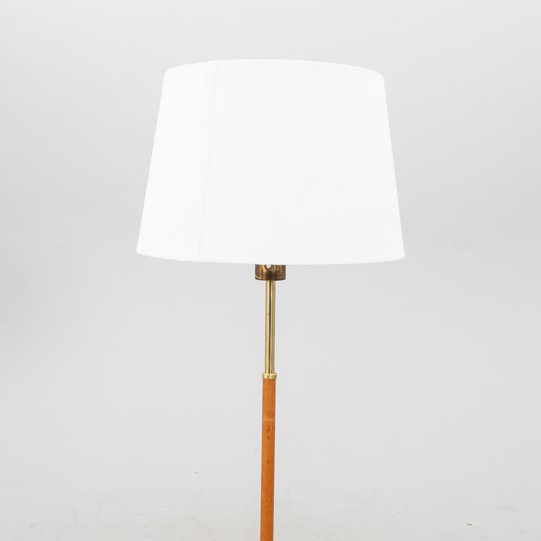 Hans Bergström, a brass and leather floor lamp Ateljé Lyktan.