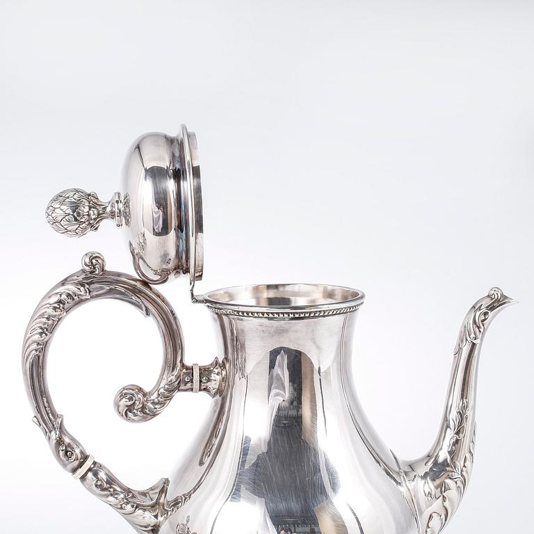 SERVIS, 3 delar, sterlingsilver, Tyskland, med svenska kontrollstämplar, 1900-tal. Vikt ca 1212 gram.