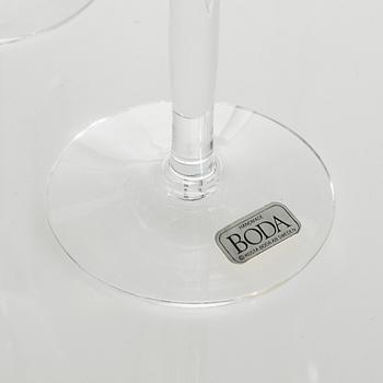 109 pieces of glass table ware, "Line" designed by Anna Ehrer for Kosta Boda.